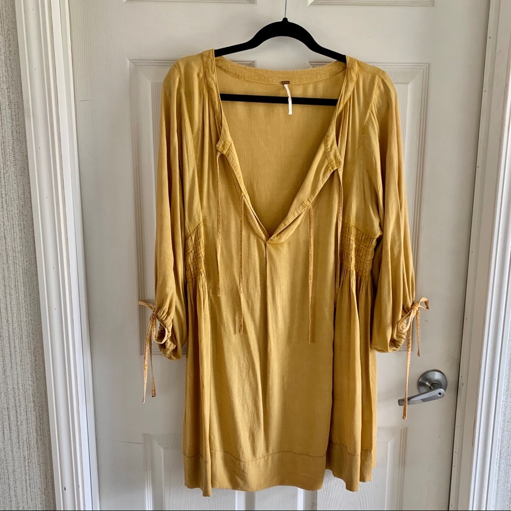 Free People Oversized Mustard Yellow Dress